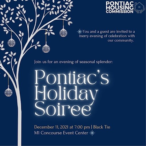 pontiac's holidary soiree graphic