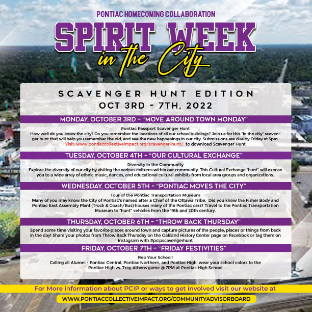 spirit week in the city flier image