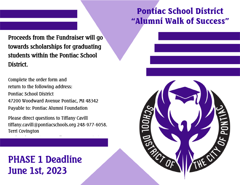 Pontiac School District brick fundraiser graphic